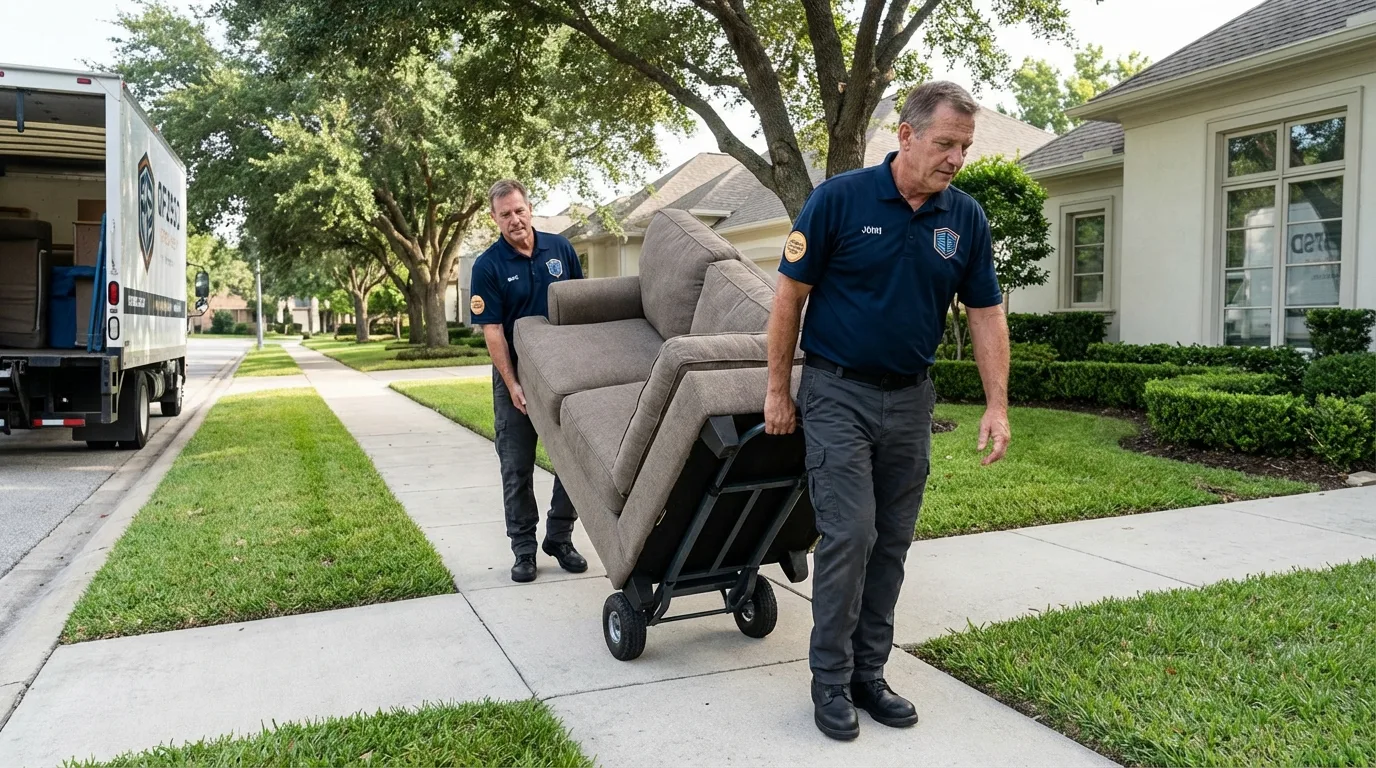 Local residential moving crew loading furniture in Alexandria, AL